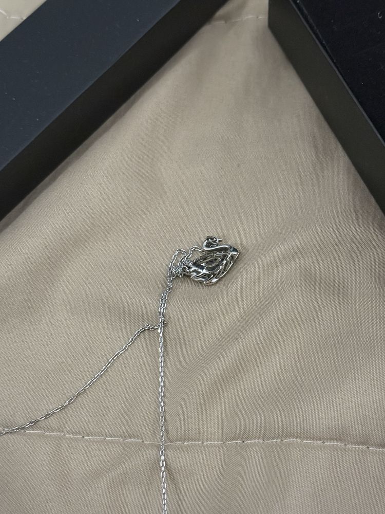 Луксозно колие Swarovski “Лебед” със син кристал – Оригинал