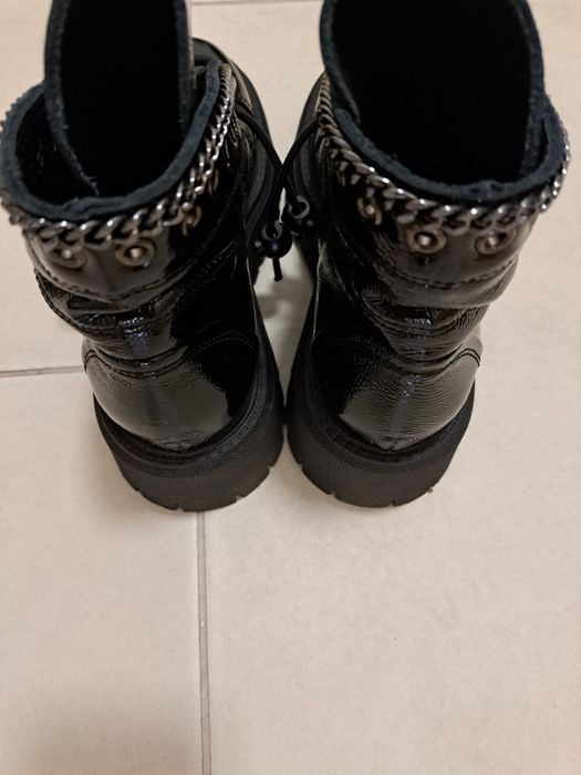 Ghete toamna fete piele neagra lacuita