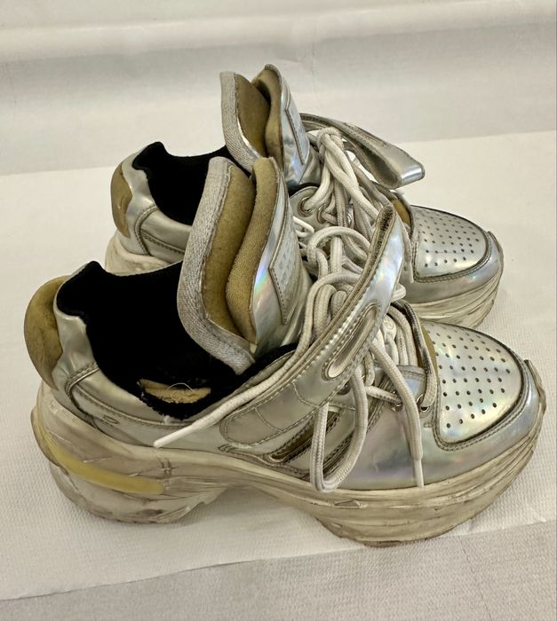 Maison Margiela Retro Fit Women’s Leather Sneakers size 37 Silver