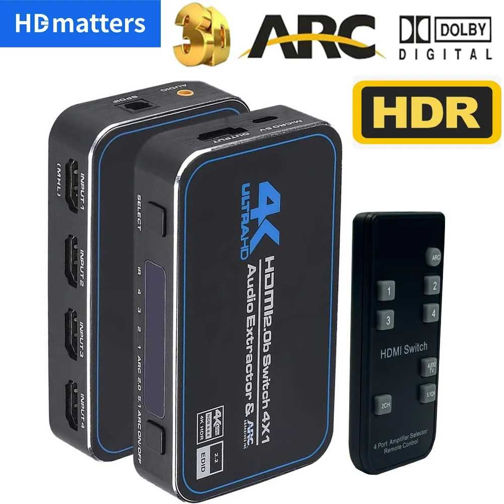 HDMI превключвател / сплитер екстрактор 4x1 HDMI Splitter Extractor