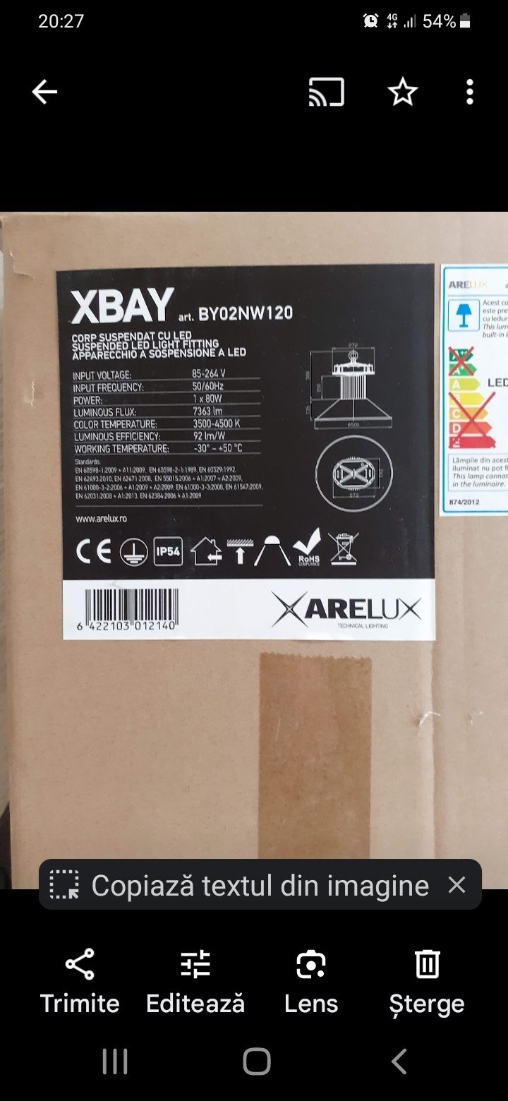 Corp de Iluminat XBAY suspendat echipat cu Led-uri