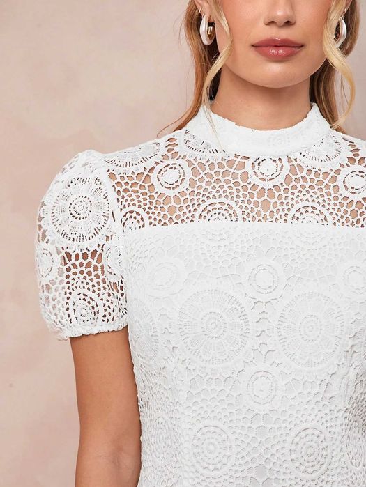 Бяла рокля, Дантелена рокля, Елегантна рокля, Рокля дантела