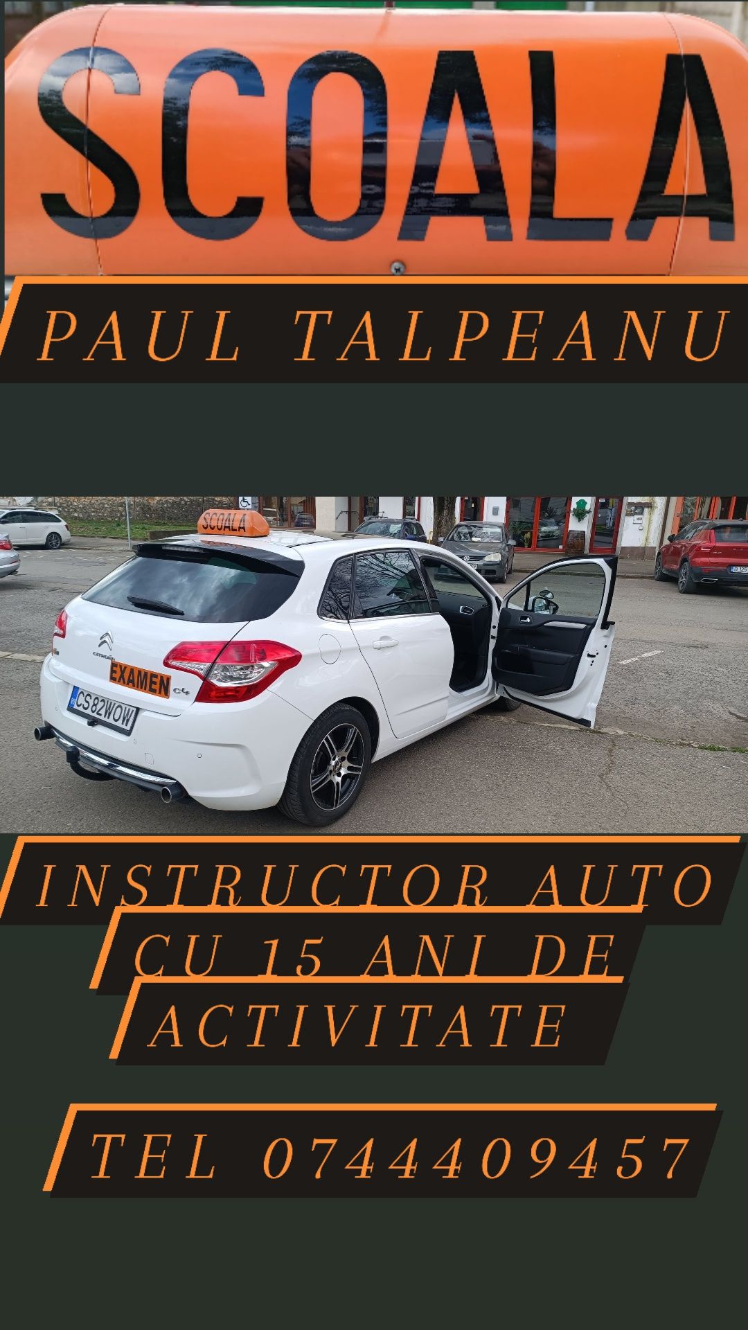 Instructor auto Paul Talpeanu înscrieri cursanti la Bocsa Caras Severi