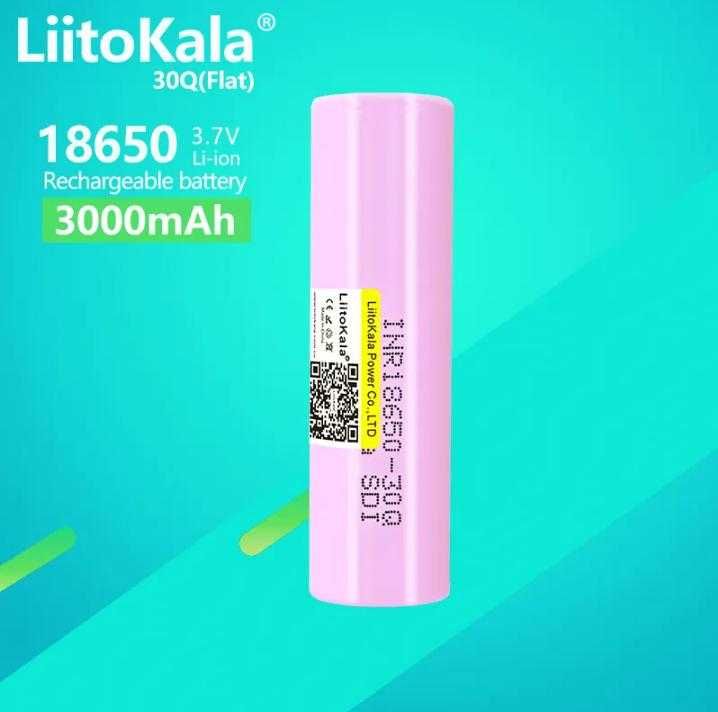 ФотоВолт Оригинал LiitoKala® 3.7v Батерия 18650 ±Пластинка 30A 3000mAh