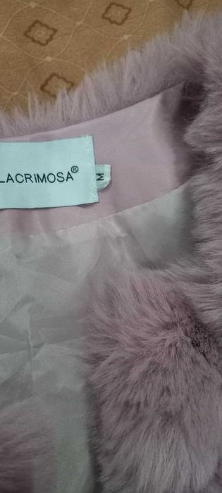 Пухено дамско палто