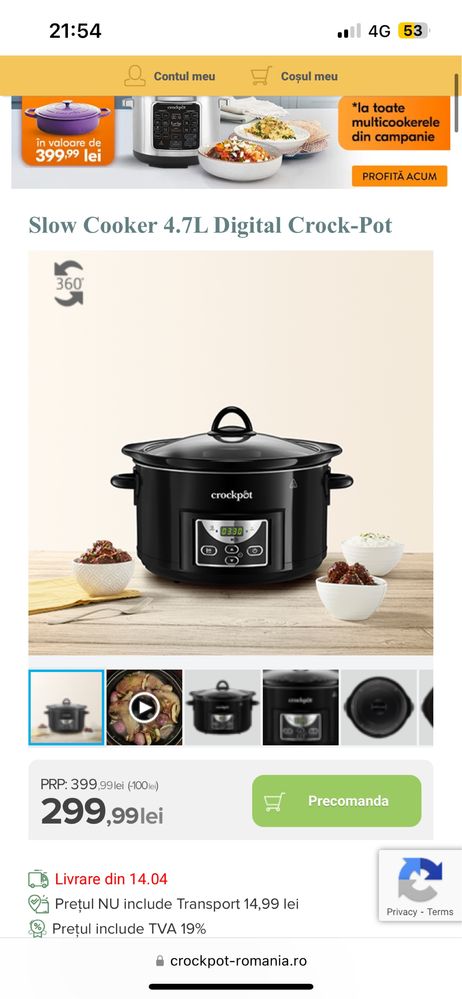 Slow Cooker 4.7L Digital Crock-Pot