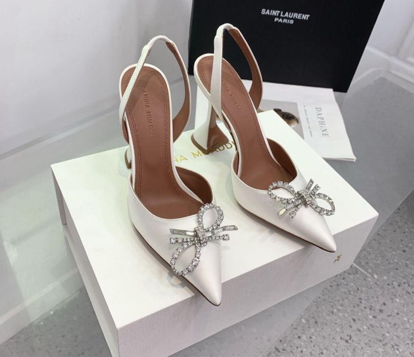 Pantofi Amina Muaddi piele pe comanda