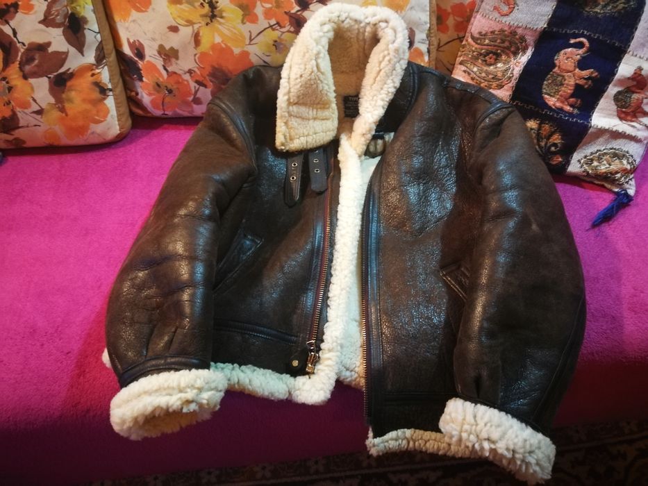 Geaca Aviator Pilot*SCHOTT NYC*Cojoc Blana Shearling Bomber B-3 WW2