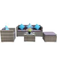 Set mobilier gradina 4 piese, gri inchis
