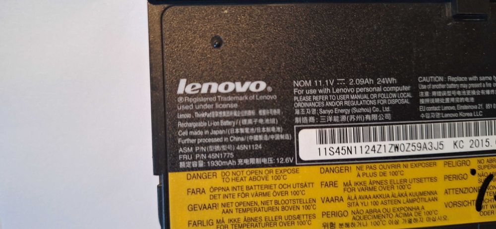 Acumulator, baterie originală Lenovo ThinkPad  11.1 V 24Wh