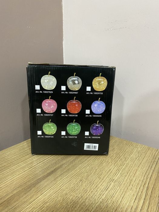 Декоративна нощна лампа– стъклена ябълка