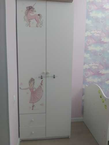 Детский гарнитур В КОМПЛЕКТЕ стол шкаф, кровать, тумба, барьер