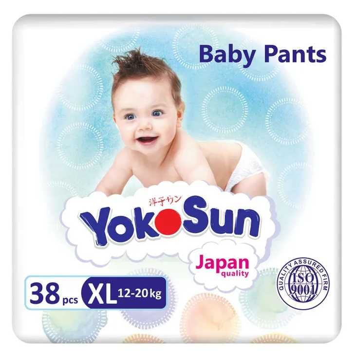 Подгузники-трусики YokoSun XL 12-20кг 38шт. Цена 6500 тенге.