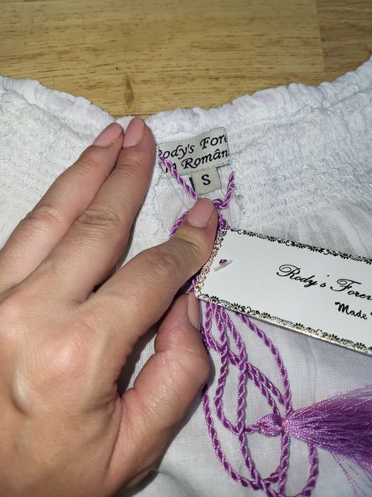 Ie tradițională românească nouă, mărimea S, bumbac 100%, broderie mov