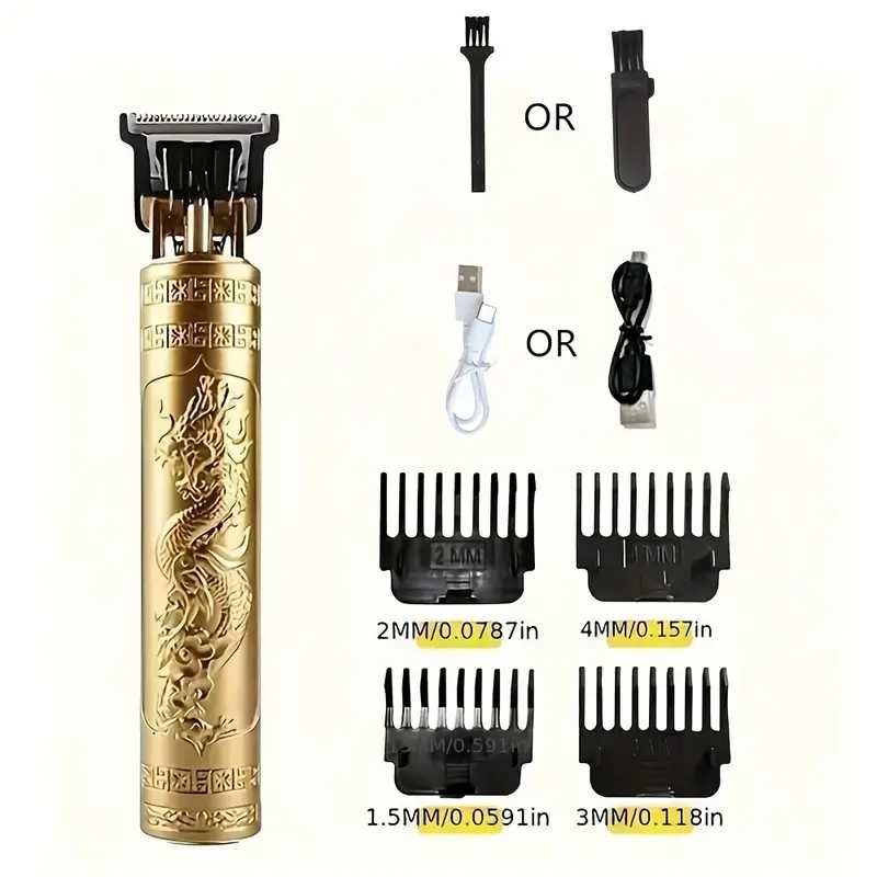 Masina Profesionala de tuns barba si contur cu acumulator,USB, GOLD