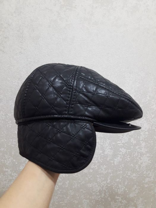 Кожаная зимняя мужская кепка Турция