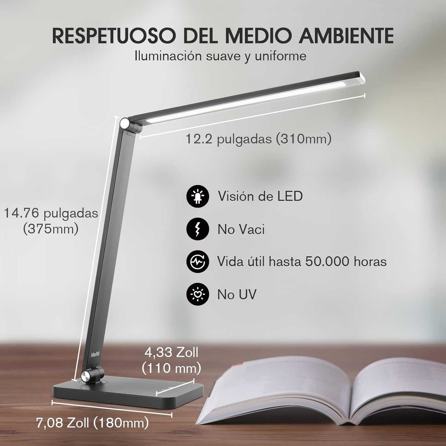 НОВА! LED настолна лампа, USB зареждане, сгъваема, сензорна