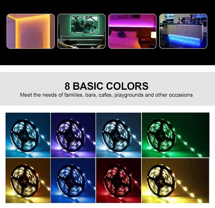 RGB LED ленти Extrastar с дистанционно управление, захранване през USB