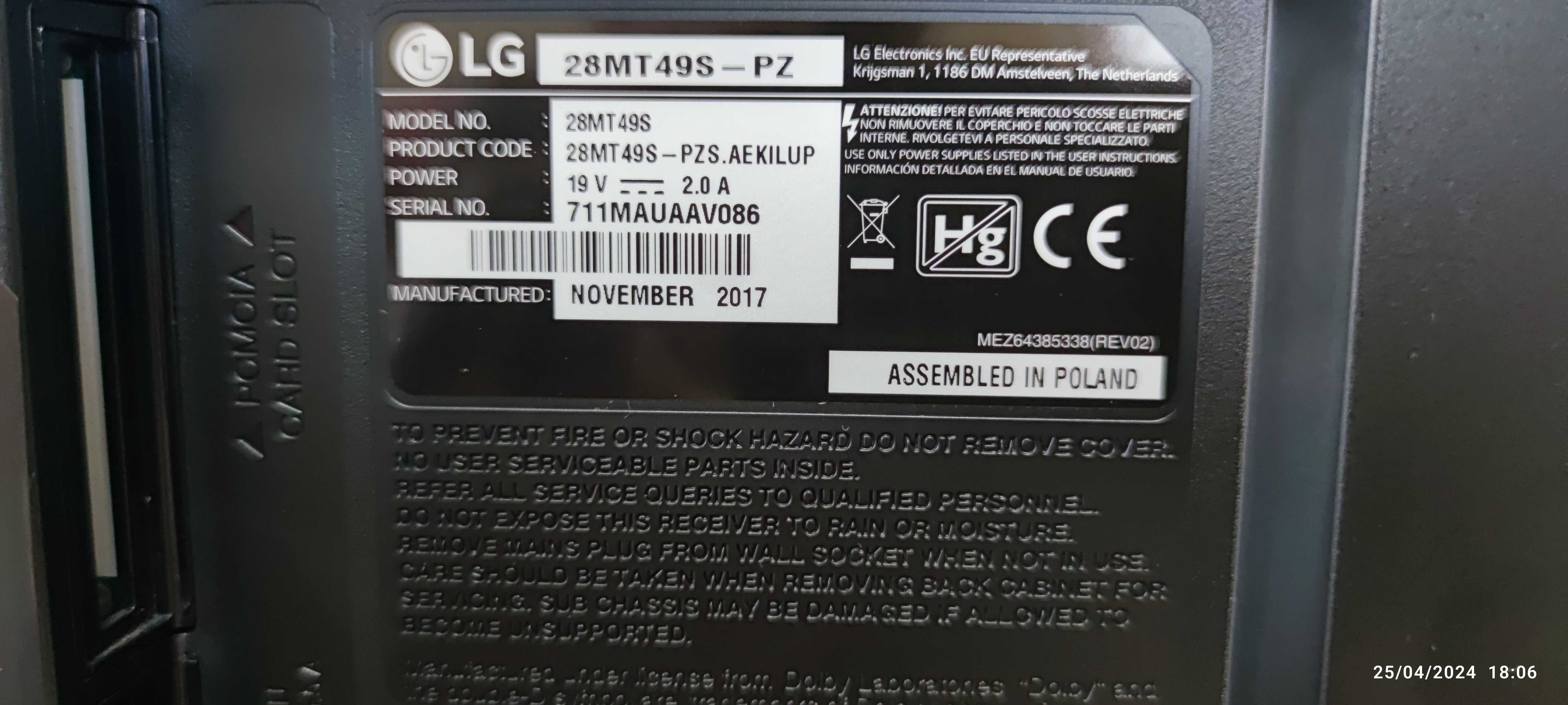 Телевизор - LG 28MT49S-PZ