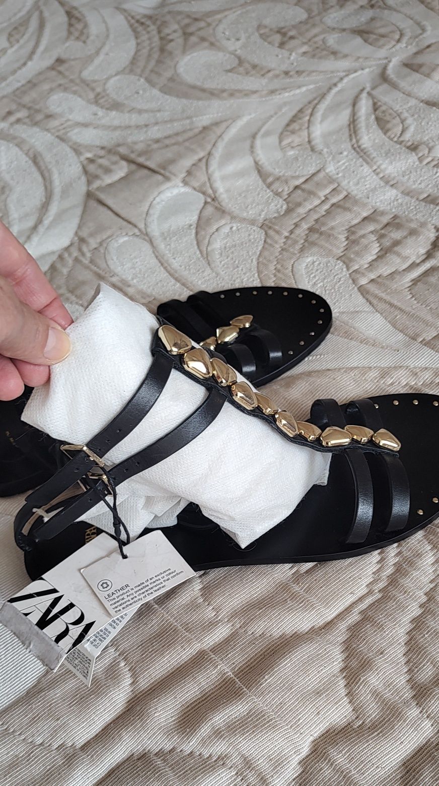 Сандали на ZARA от естествена кожа