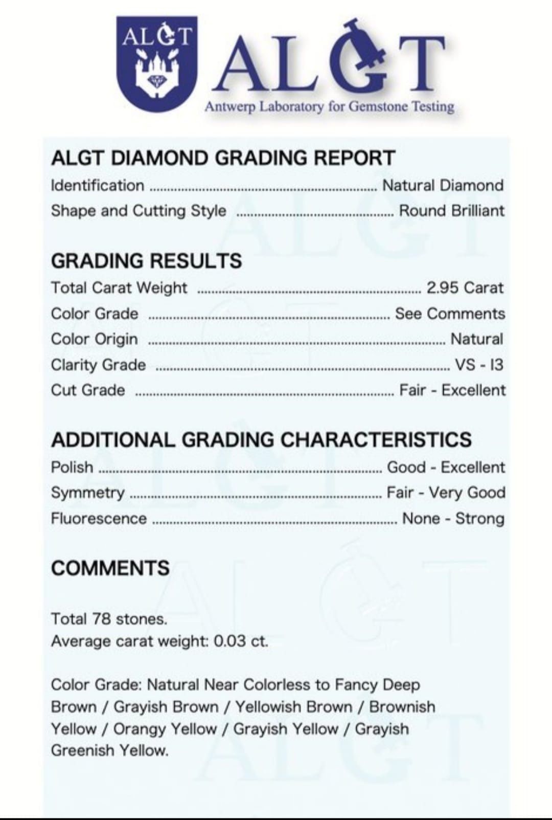 Diamante naturale 2.95 ct; VS-I3