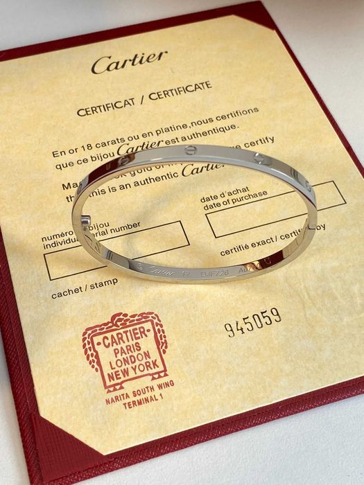 Cartier LOVE Bracelet Slim 17 White Gold 750 cu Cutie