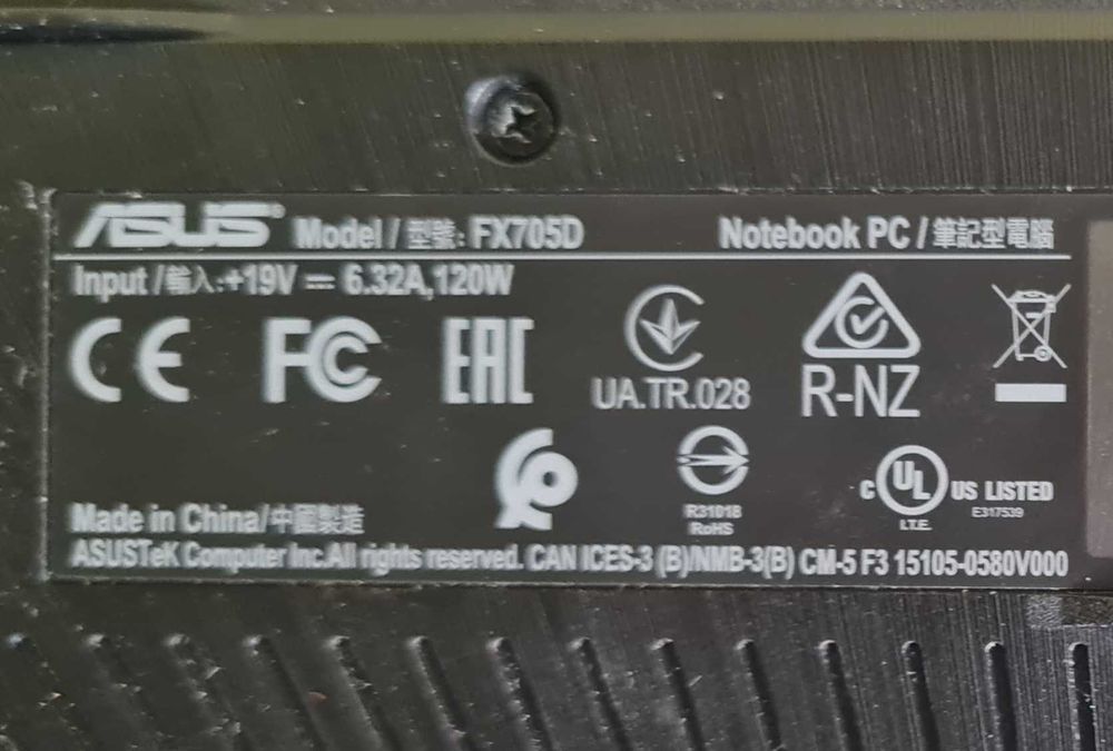 Laptop Asus TUF Gaming FX705DD AMD Ryzen7-3750H/ GTX 1050 3GB