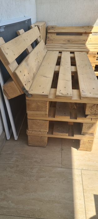 Set de banci din paleti pentru balcon/curte