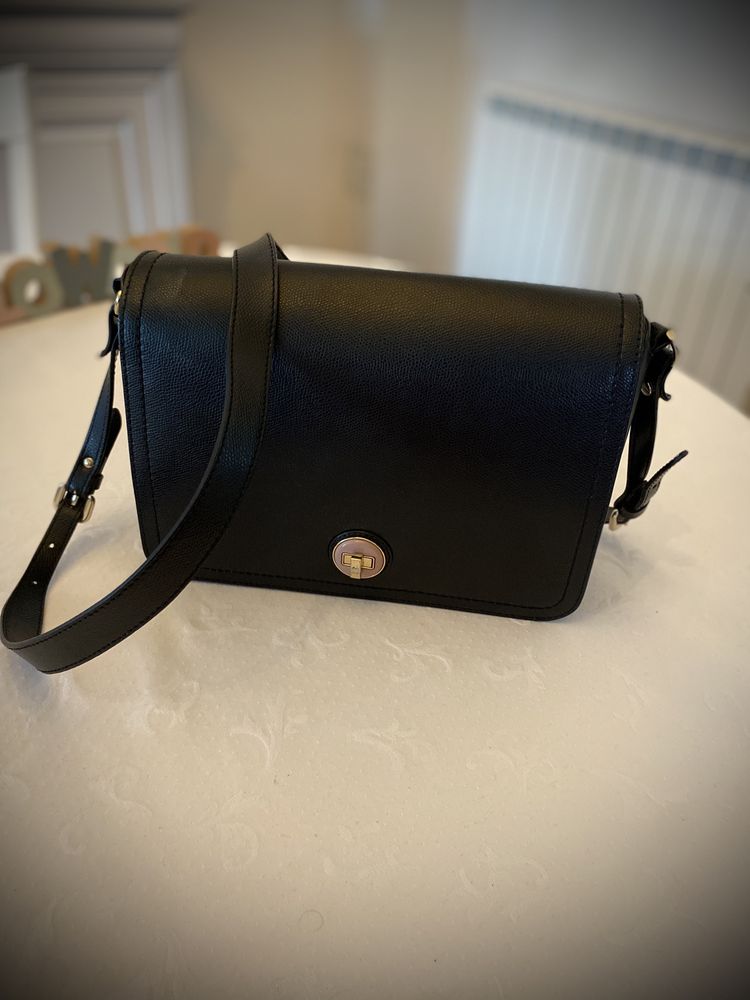 Geanta Musette din piele neagra