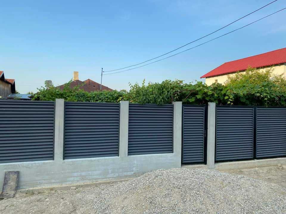 Garduri din panou stil jaluzele, sipca metalica, tabla, plasa si BCA