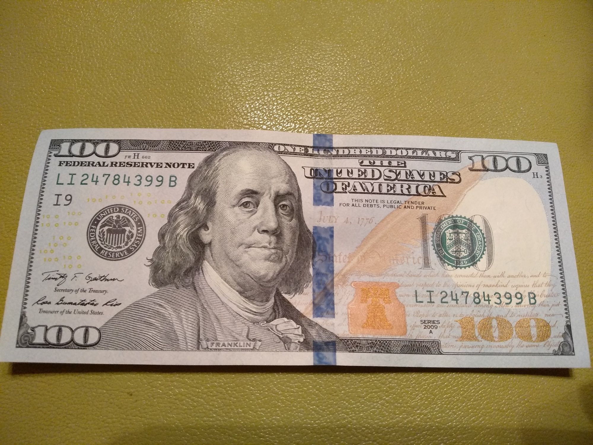 USA 5x100 dollars-consecutive-UNC