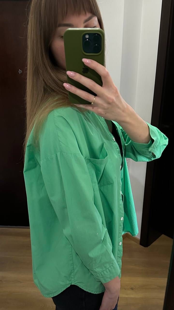 Зелена риза оувърсайз