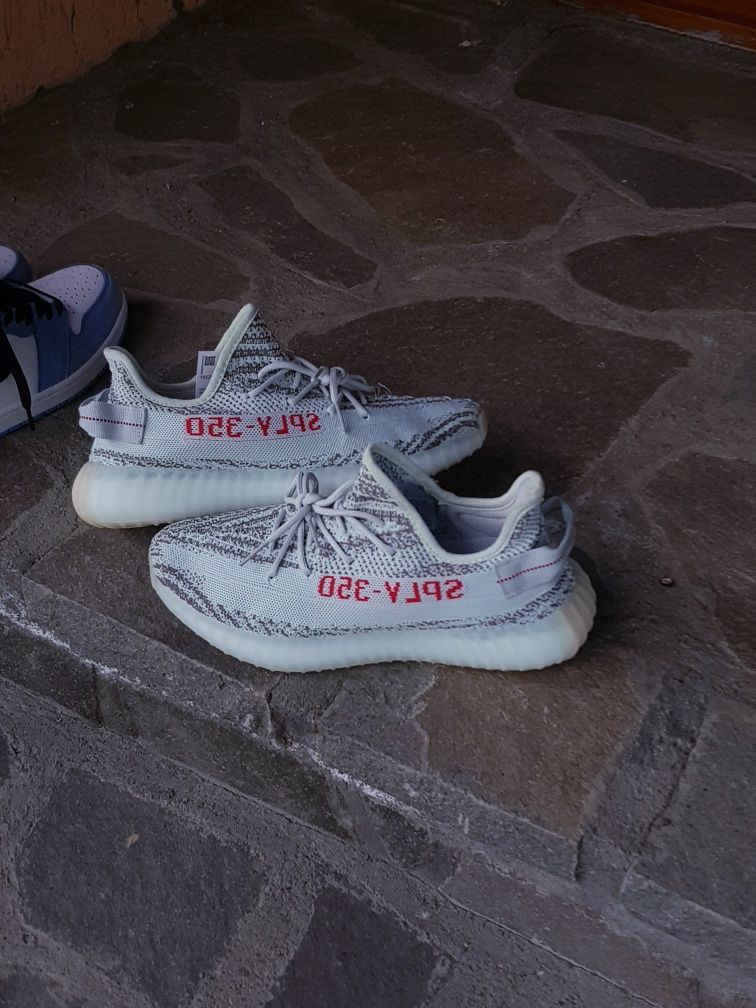 Yeezy 350 v2 blue tint