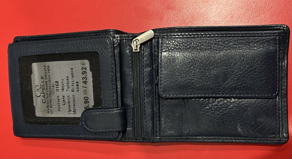 МЪЖКО ПОРТМОНЕ GRANDE от естествена кожа - Тъмно синьо