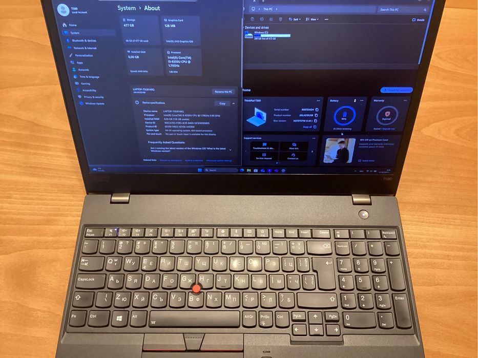 Lenovo T580 + чанта Леново + зарядно и мишка