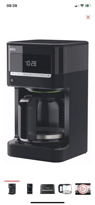 Новая Кофеварка Braun PurAroma KF 7020 черный, фильтры в подарок