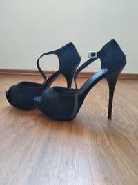 Черни велурени официални обувки