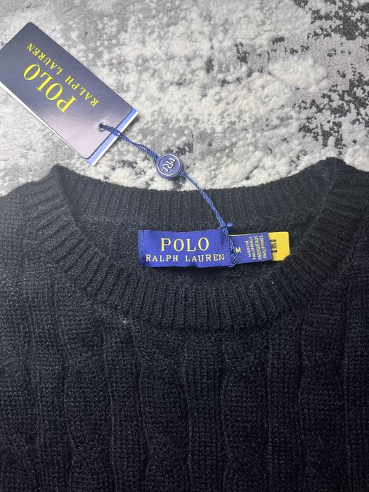 Pulover Polo Ralph Lauren negru cu logo roșu - mărimea M