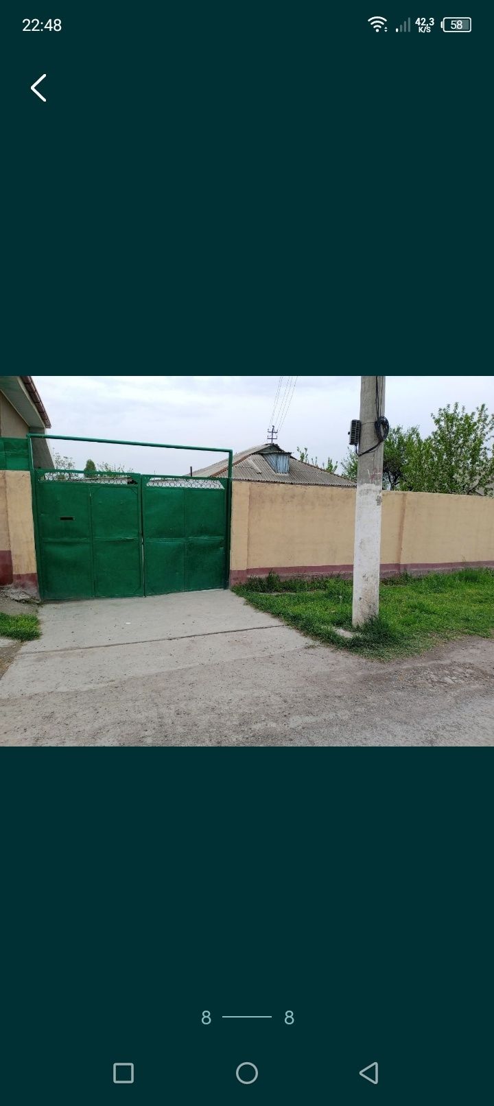 Uy sotiladi Quyi Chirchiq Toshovul maxallada