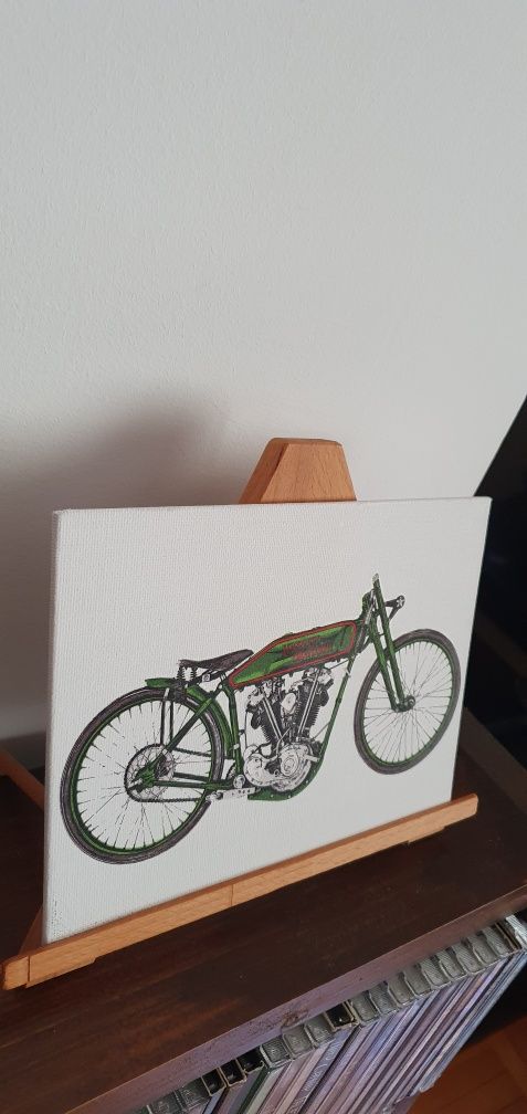 Mini tablou canvas cartonat Harley Davidson vintage moto biker