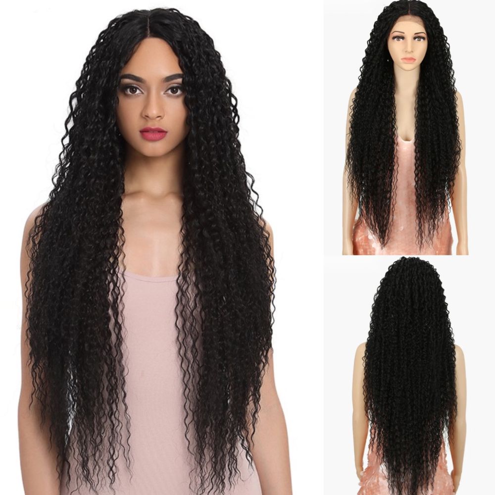 Peruca F111 FRONT LACE Bruneta Creata Afro Bucle Volum dantela