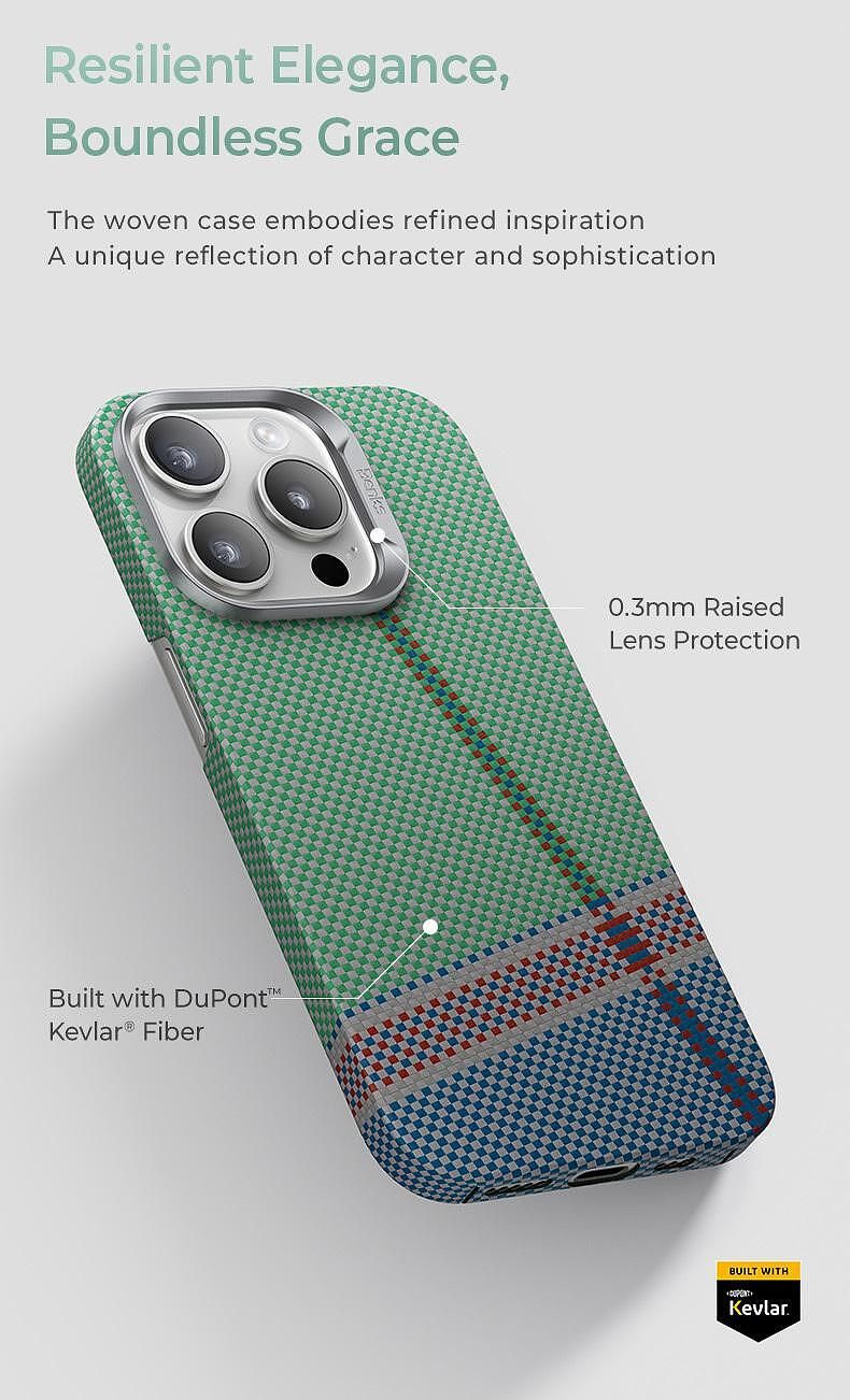 Кейс benks etui passiongreen kevlar 600d за iphone 16 pro max