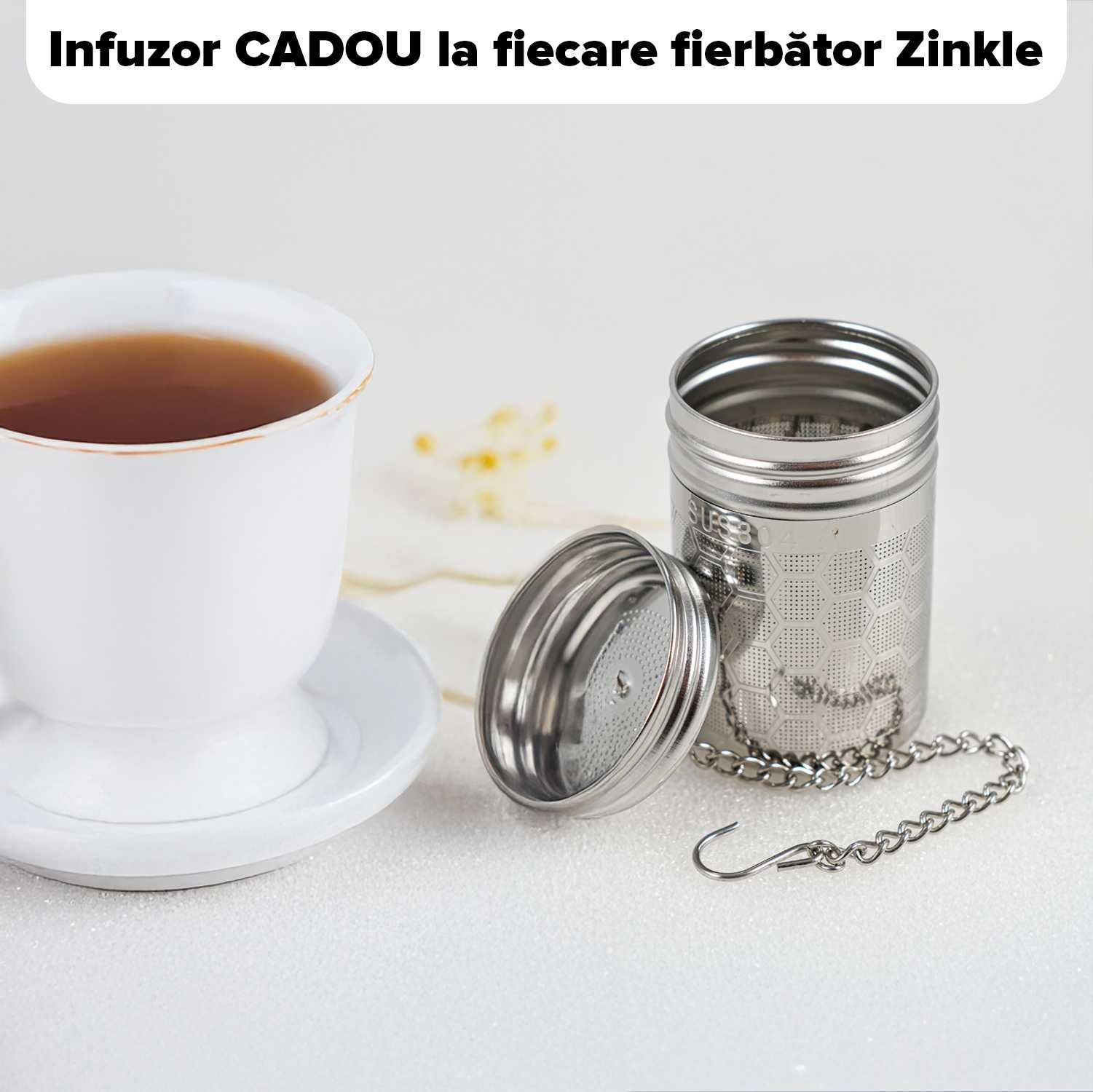 Fierbător Electric Portabil 450ml – Control Temperatură, Infuzor Cadou
