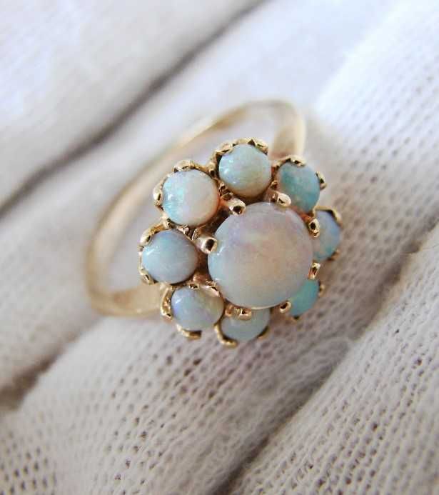 Inel Aur 14K Cu Opal Natural Opale Unicat