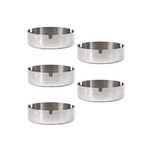 Set de 5 Scrumiere Rotunde din Oțel Inoxidabil, Elegante și Moderne