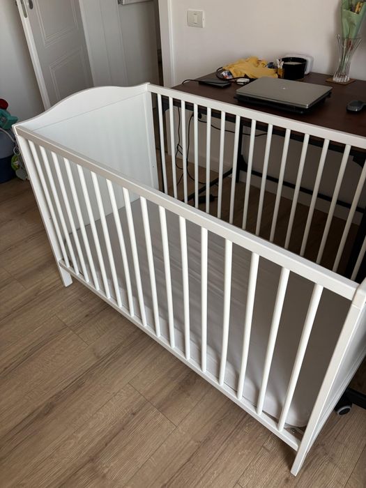 Vand Patut Ikea Smagora, 60x120 cm cu saltea de cocos si protectii