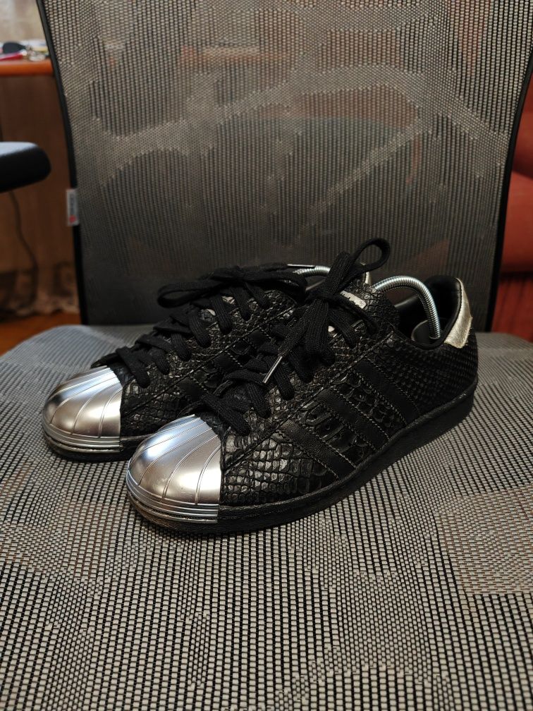 Adidas Superstar custom metal toe, snake print
