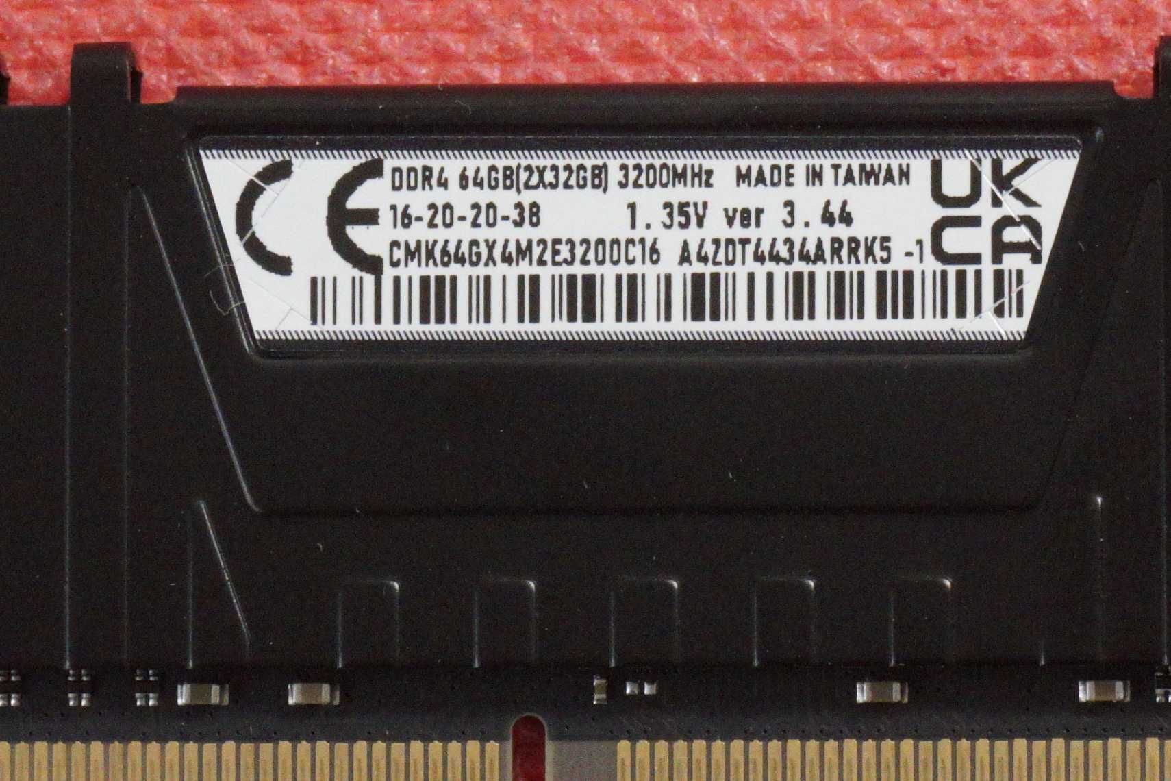64GB (2x32) DDR4 RAM Corsai Vengeance LPX - 3200/16 / вкл ДДС