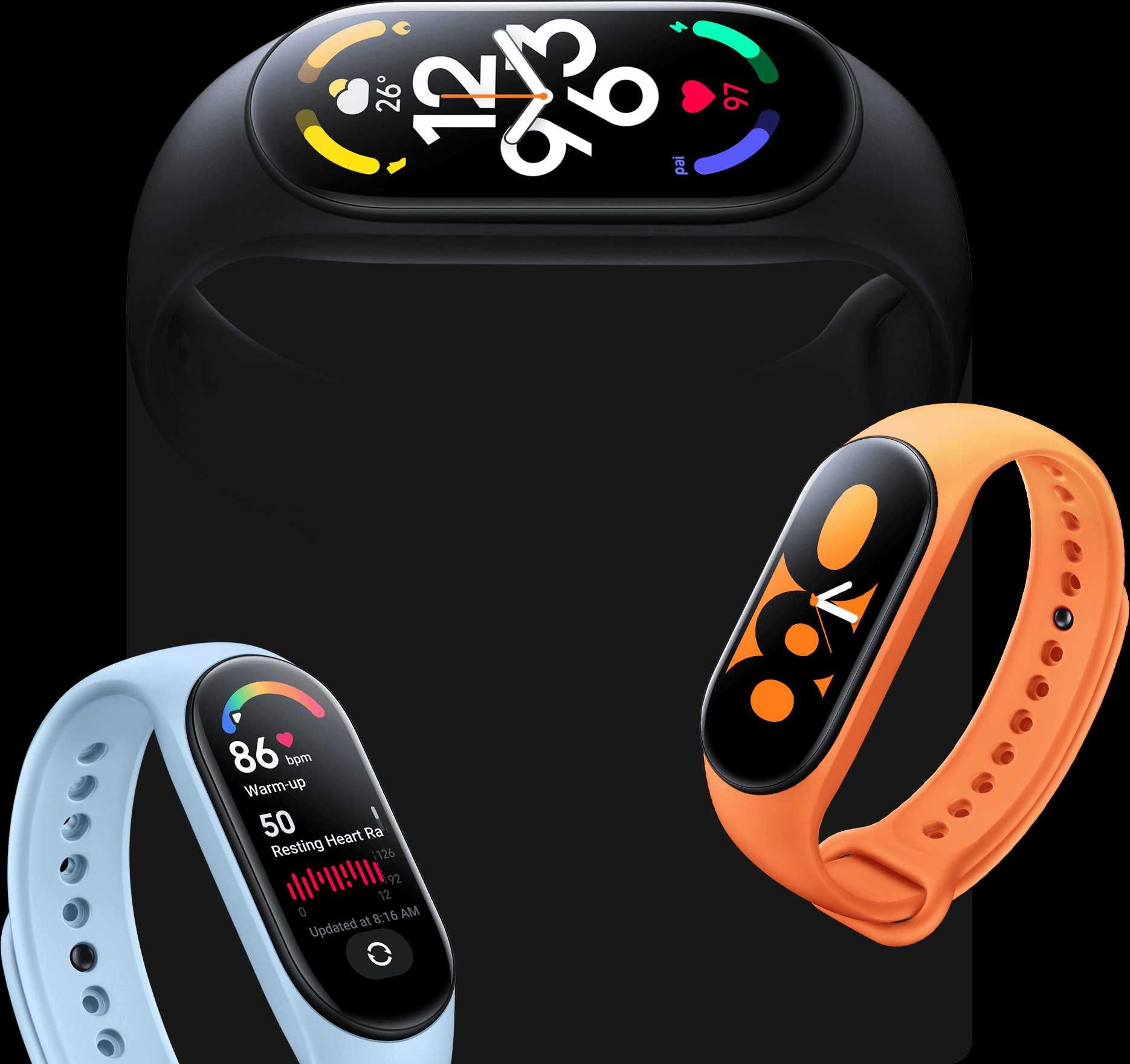 Смарт гривнa XIAOMI MI BAND 7 BLACK 1.62 ", ПУЛСОМЕР