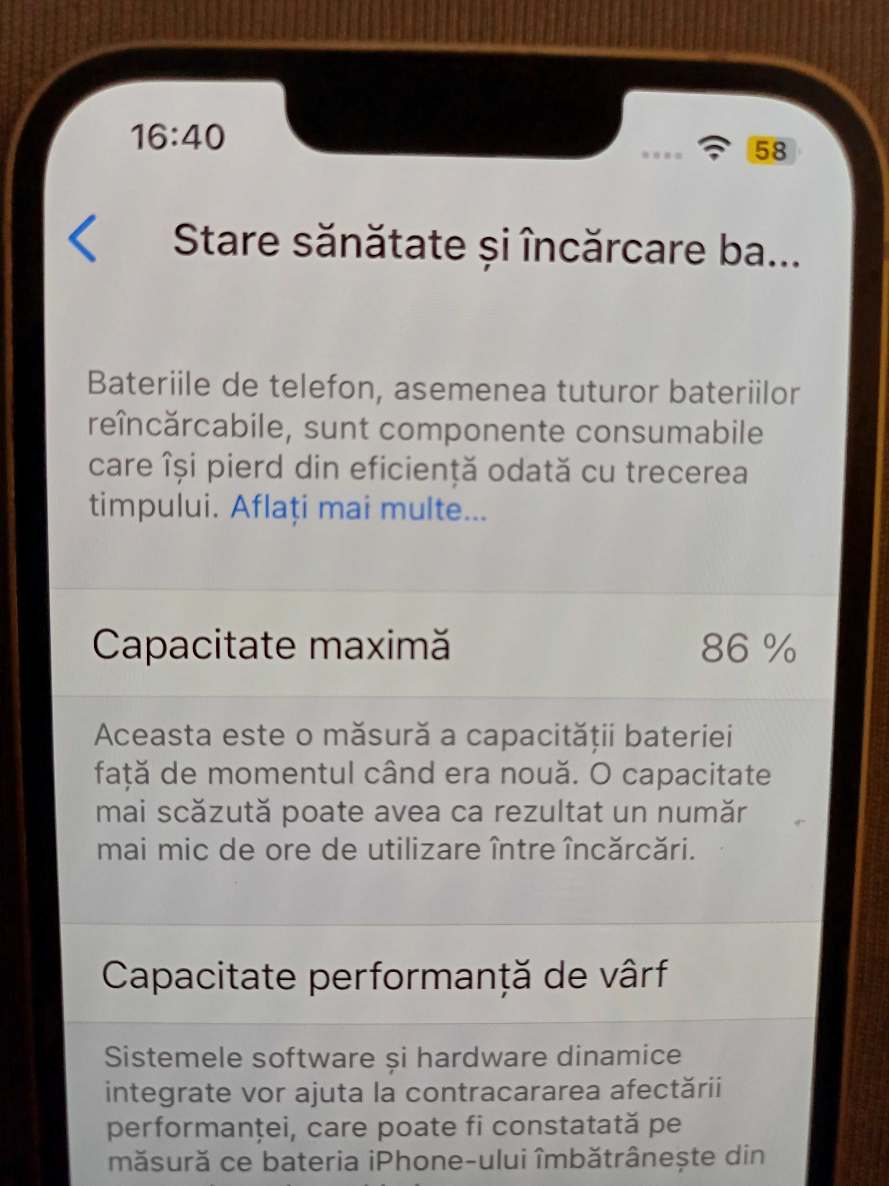 iPhone 14 128GB Purple stare perfecta, cumparat de la Orange